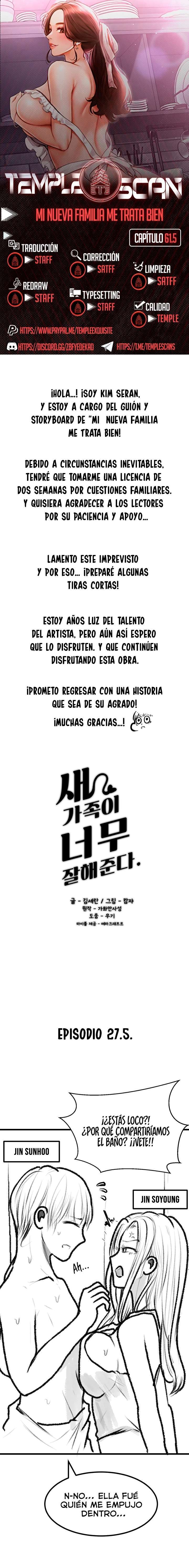 Mi nueva familia es muy amable. Capítulo 61.5 - Page 1