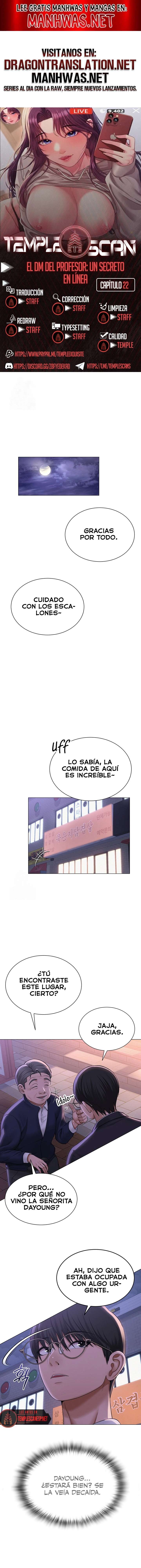 El DM Del Profesor: Un Secreto En Línea Capítulo 22 - Page 1