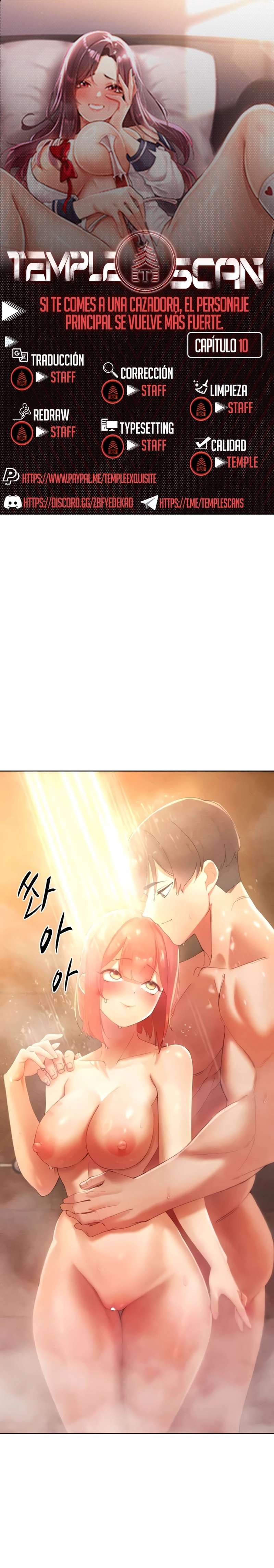 El protagonista se hace más fuerte cuando se come a una cazadora Capítulo 10 - Page 1