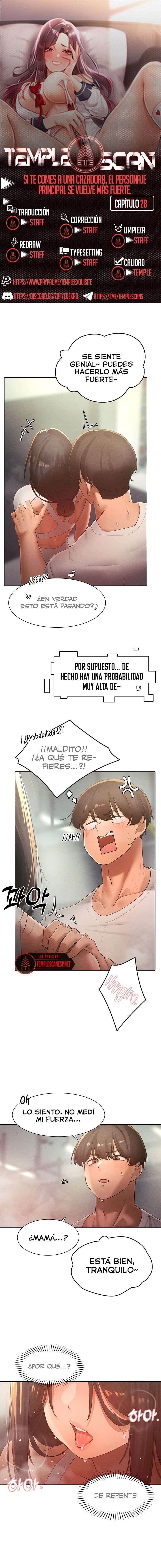 El protagonista se hace más fuerte cuando se come a una cazadora Capítulo 28 - Page 1