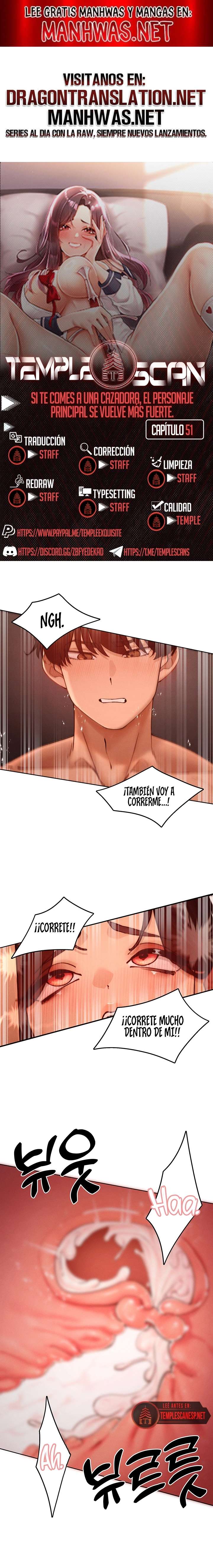 El protagonista se hace más fuerte cuando se come a una cazadora Capítulo 51 - Page 1