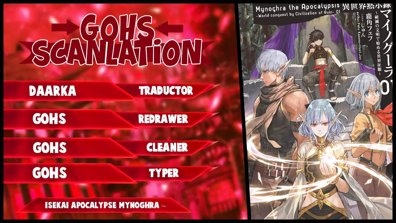 Isekai Mokushiroku Mynoghra: Hametsu no Bunmei de Hajimeru Sekai Seifuku Capítulo 6.2 - Page 1